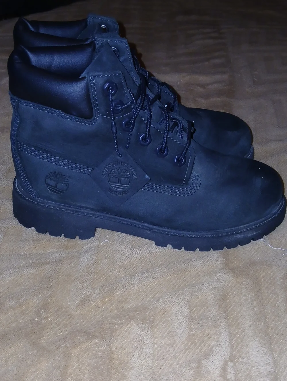 Timberland Youth Black 6 Inch Premium Waterproof Boots Sz: 2.5